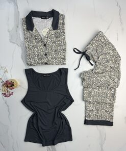 Alternative view of Pyjama 3 pcs " Léopard beige "