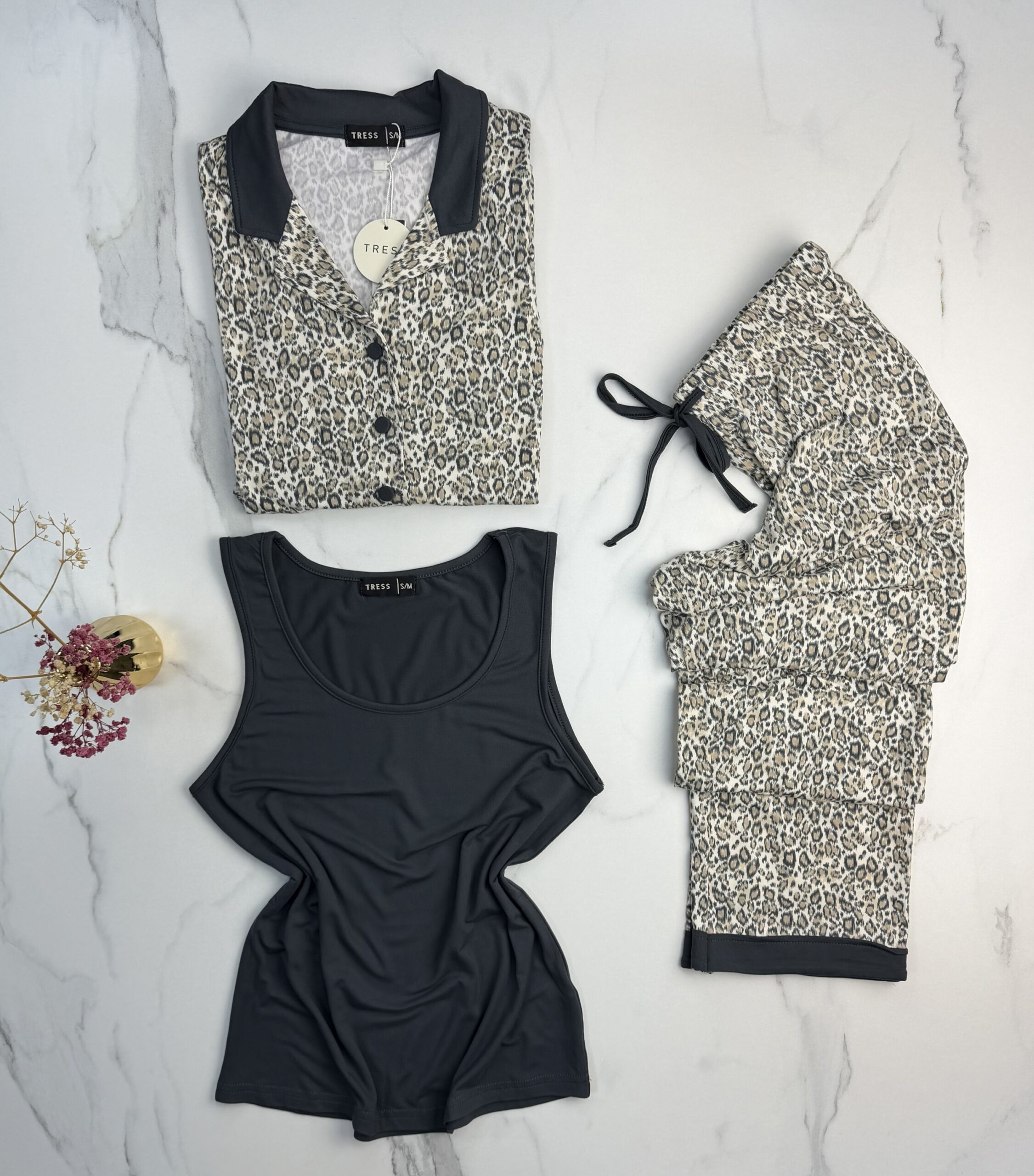 Pyjama 3 pcs " Léopard beige " – Image 2