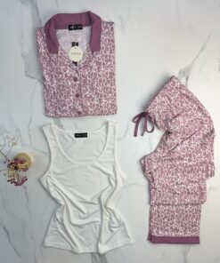 Alternative view of Pyjama 3 pcs " Léopard rose "