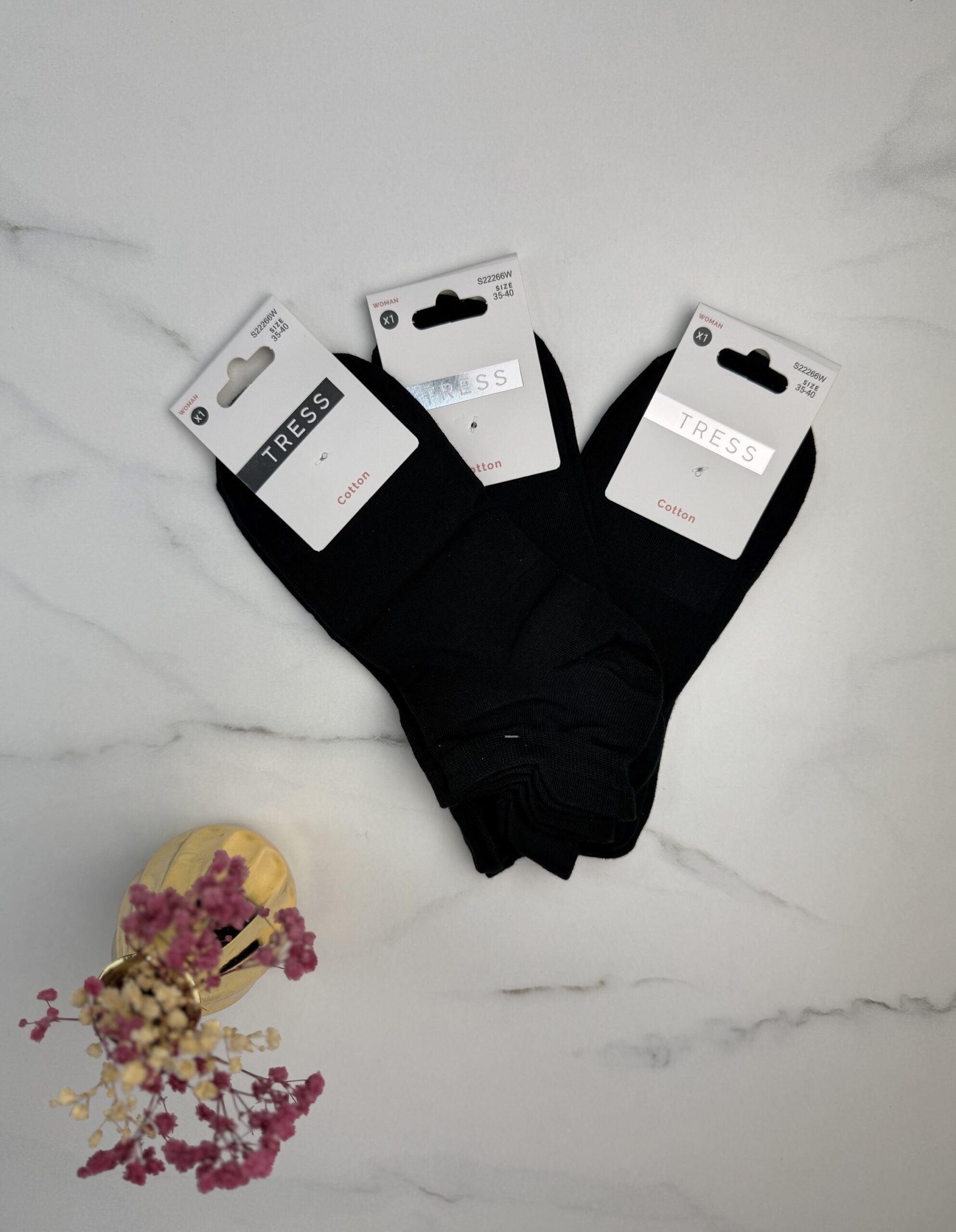 Pack de 3 chaussettes – Tress – Black