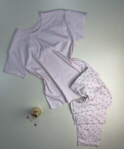 Pyjama haut demi manche pantalon primark " à motifs rose "