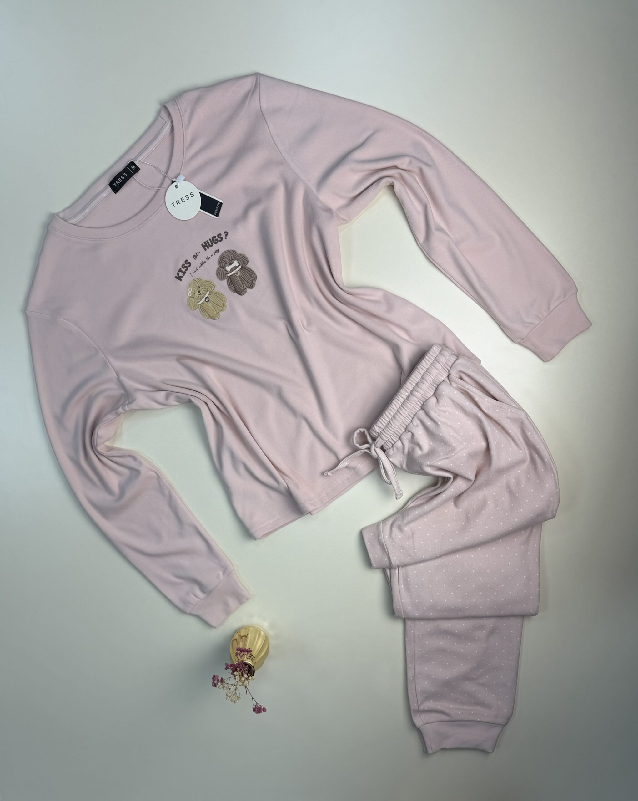 Pyjama pantalon haut manche longue " Rose clair "