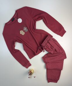 Pyjama pantalon haut manche longue " Rose foncé "