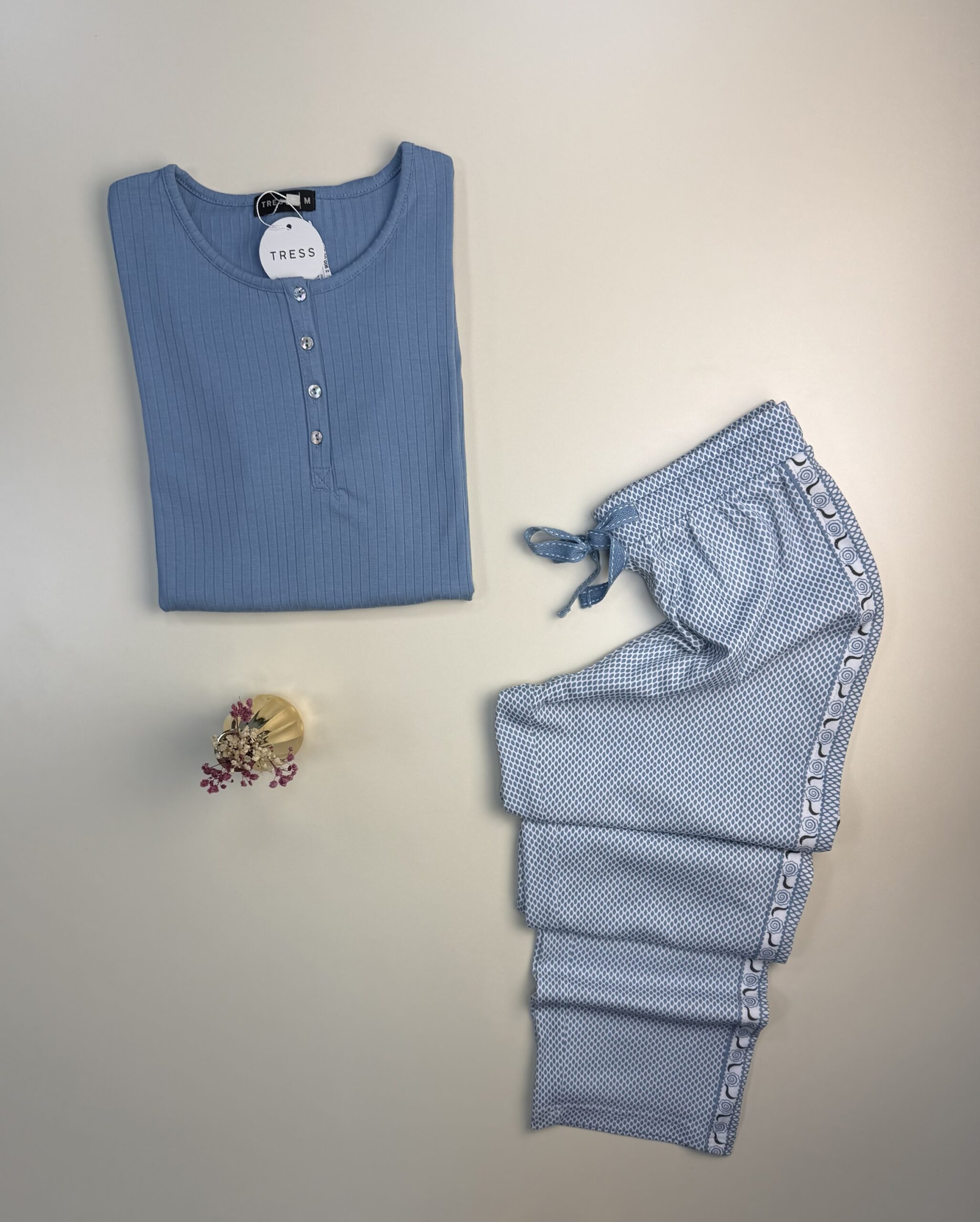 Pyjama pantalon haut manche longue " Bleu " – Image 2