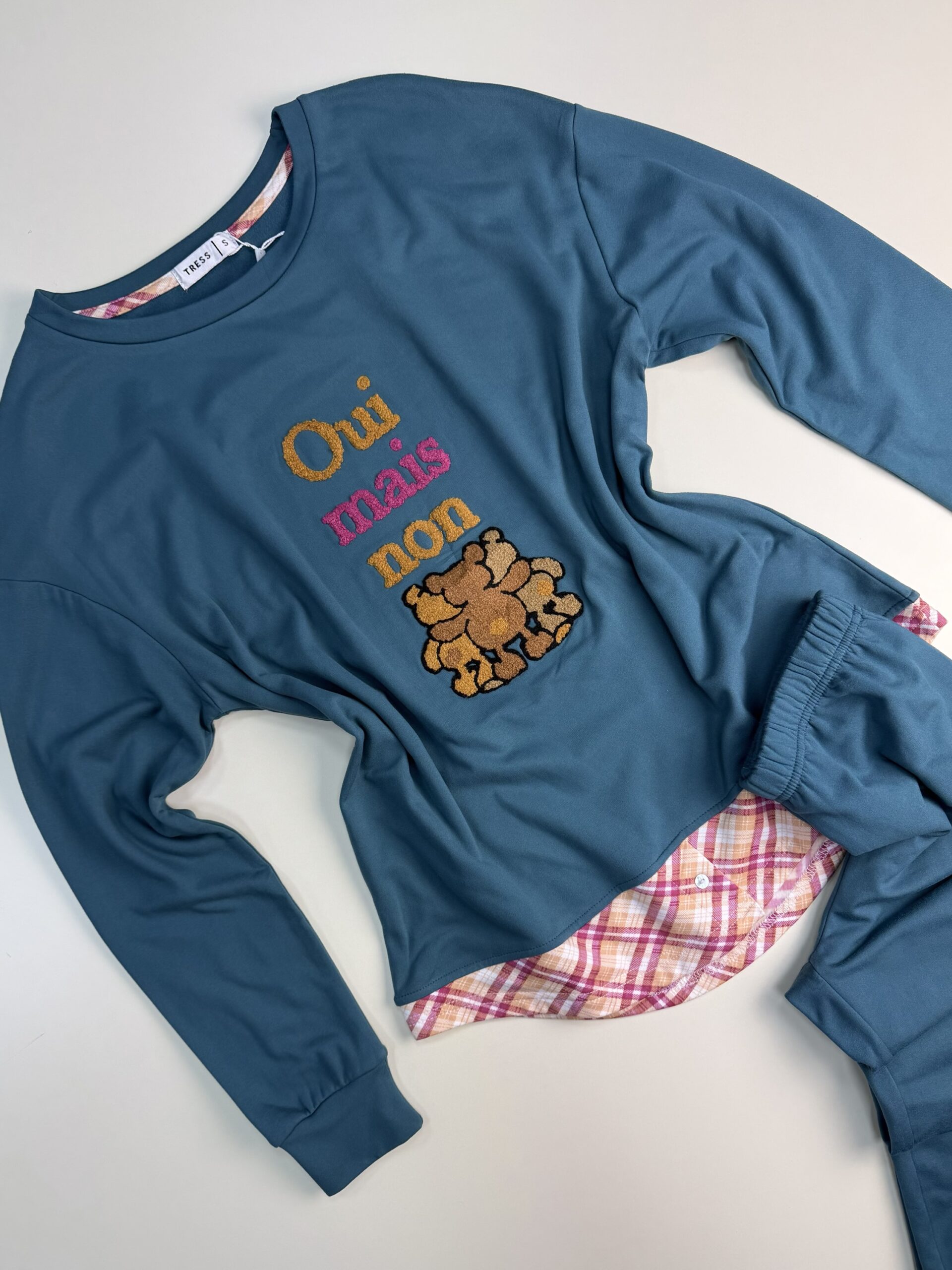 Pyjama pantalon haut manche longue " Bleu vert " – Image 3