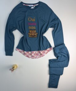 Alternative view of Pyjama pantalon haut manche longue " Bleu vert "