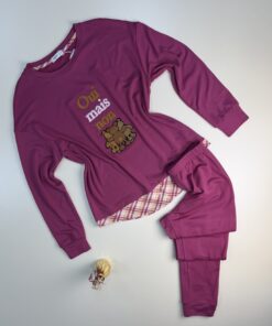 Pyjama pantalon haut manche longue " Rose "