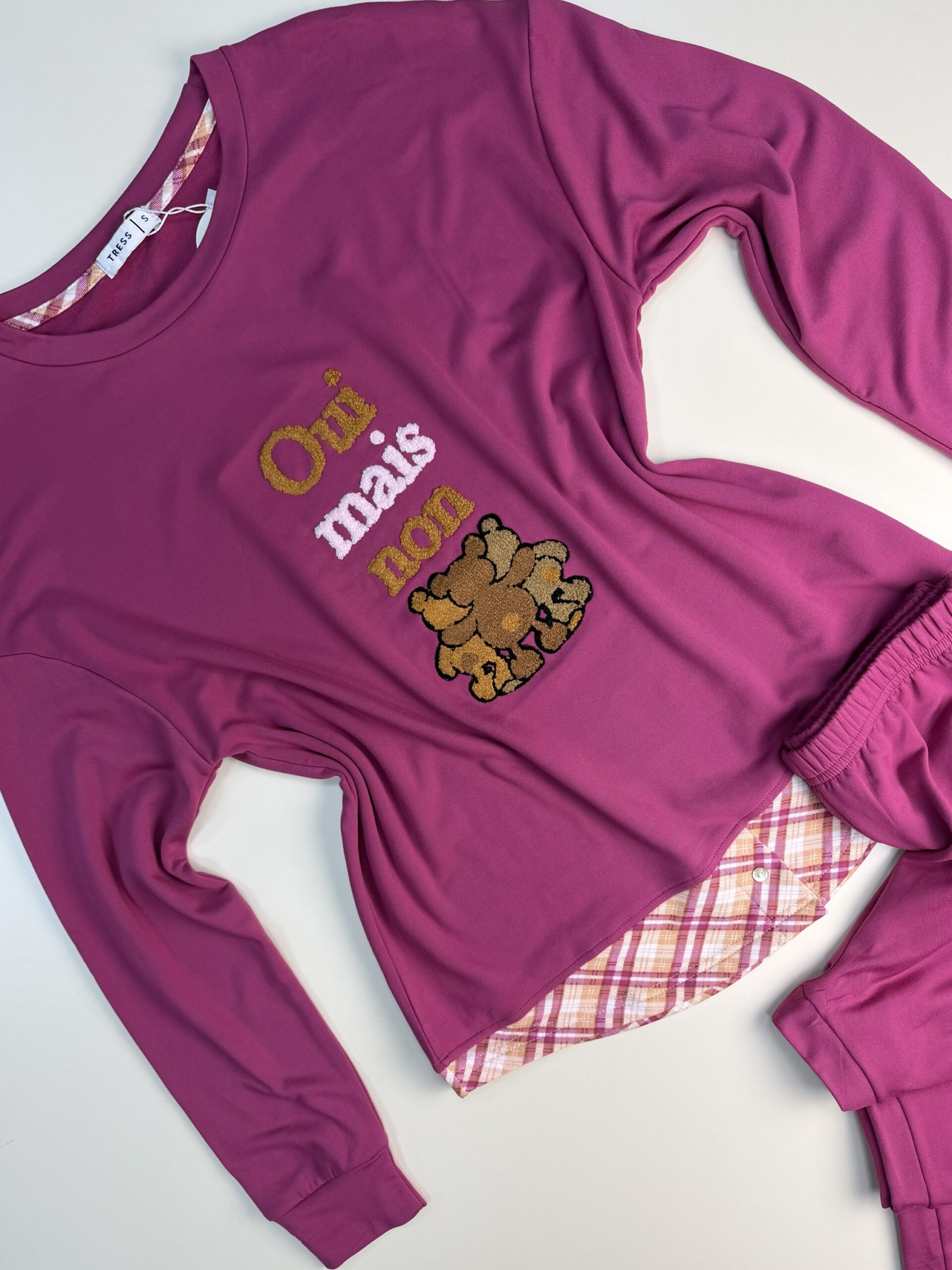 Pyjama pantalon haut manche longue " Rose " – Image 3