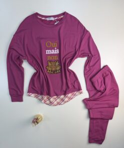 Alternative view of Pyjama pantalon haut manche longue " Rose "