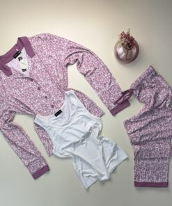 Pyjama 3 pcs " Léopard rose "