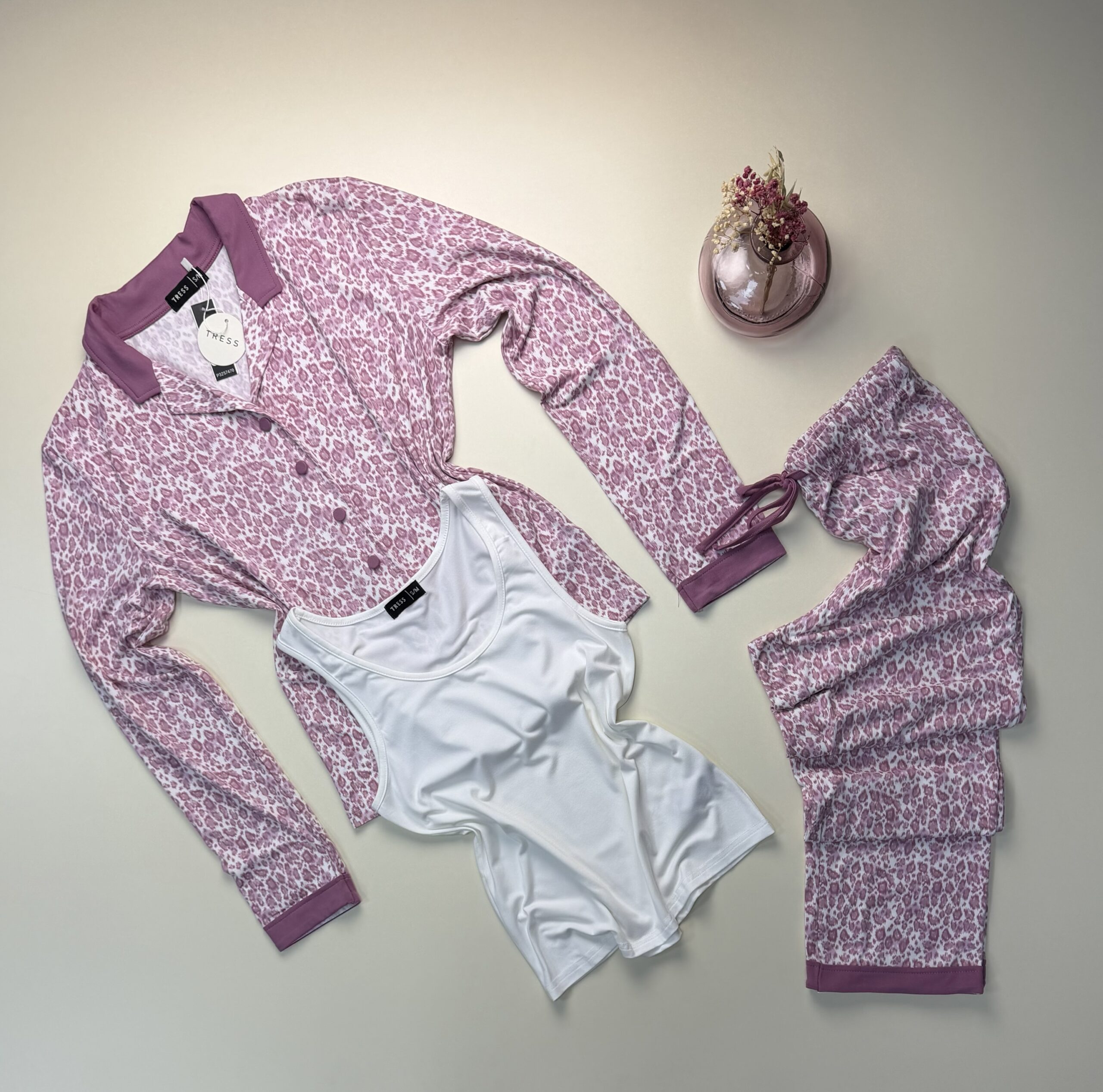 Pyjama 3 pcs " Léopard rose "