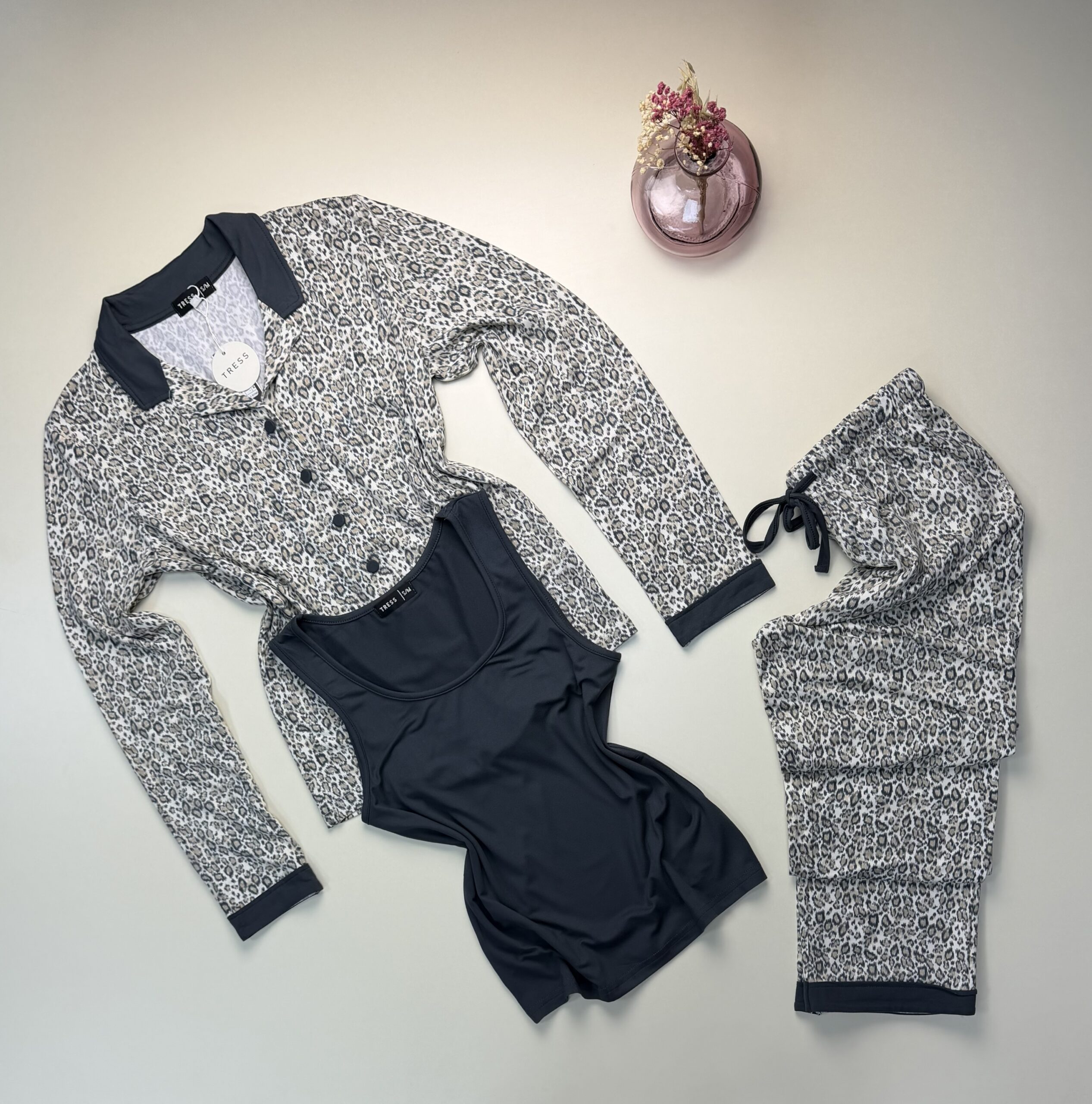 Pyjama 3 pcs " Léopard beige "