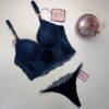 Ensemble corset H " Bleu vert "