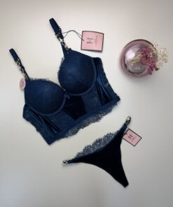 Ensemble corset H " Bleu vert "