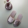 Pantoufle en satin " Rose "