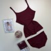 Tricot de peau + bas " Bordeaux "