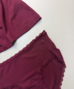 Alternative view of Tricot de peau + bas " Bordeaux "