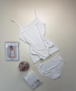 Tricot de peau + bas " Blanc "