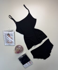 Tricot de peau + bas " Noir "