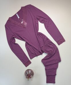 Pyjama haut manche longue " aubergines "