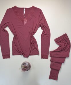 Alternative view of Pyjama haut manche longue " Saumon "