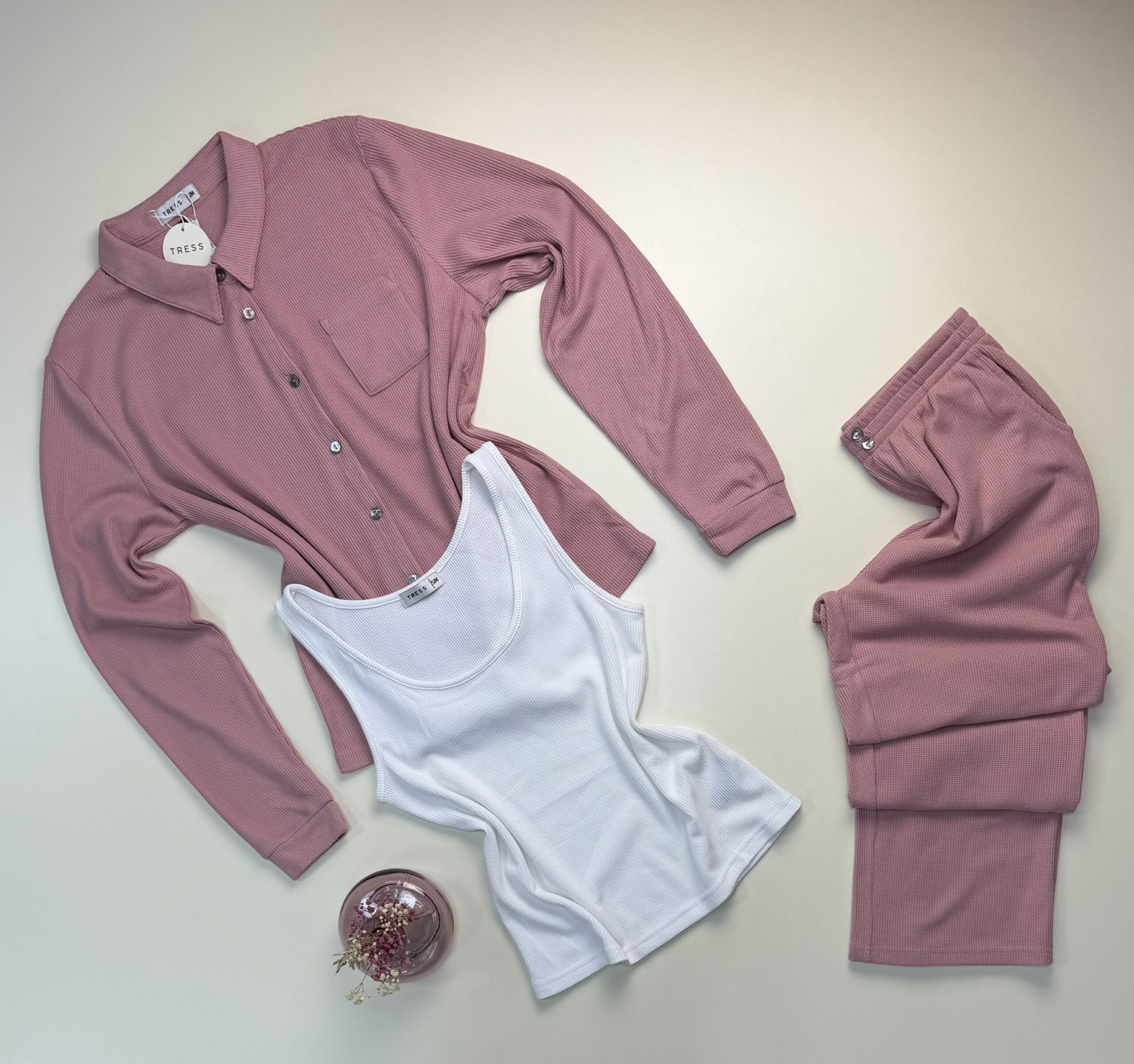 Pyjama 3 pcs boutonné "Rose"