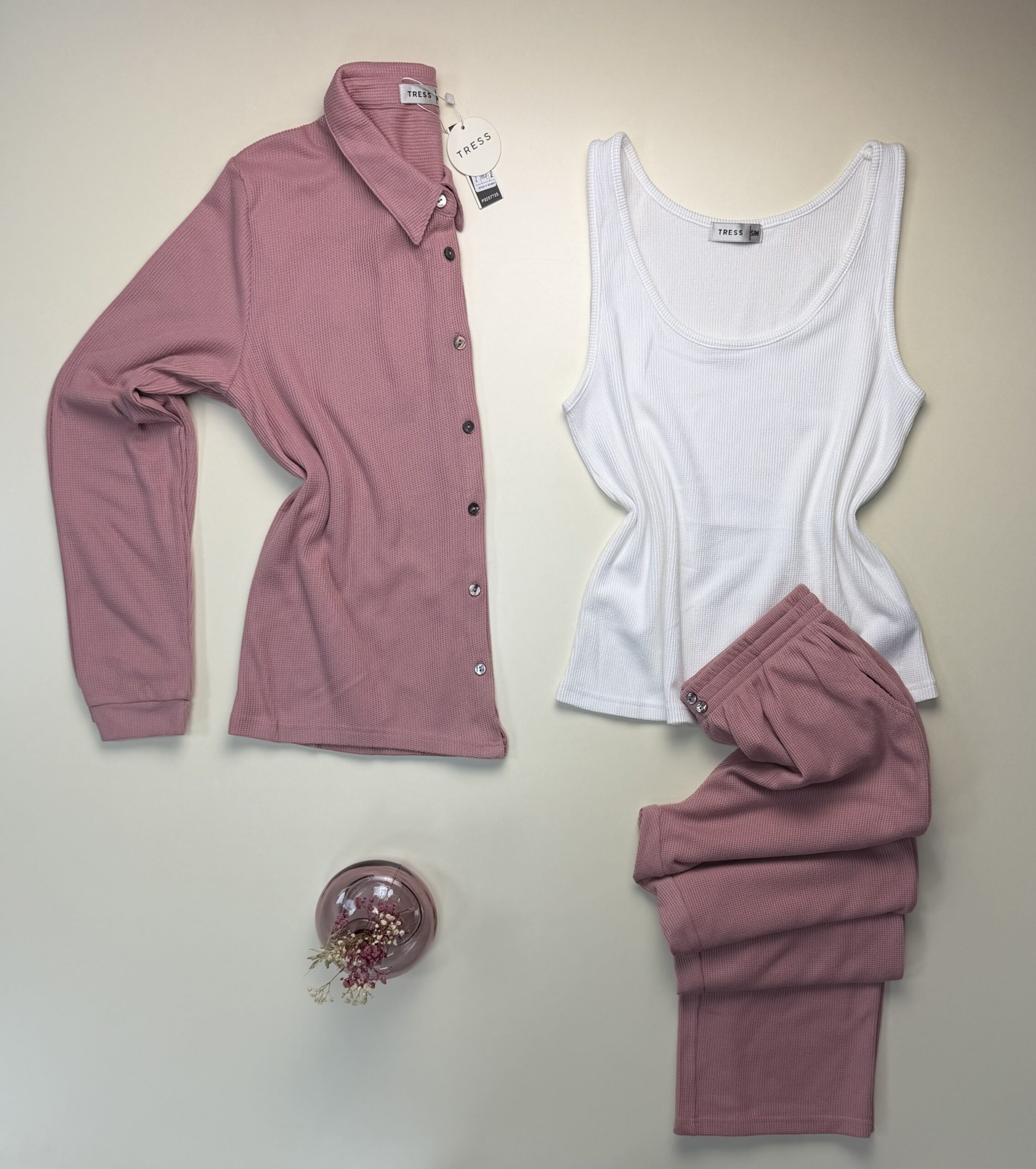 Pyjama 3 pcs boutonné "Rose" – Image 3