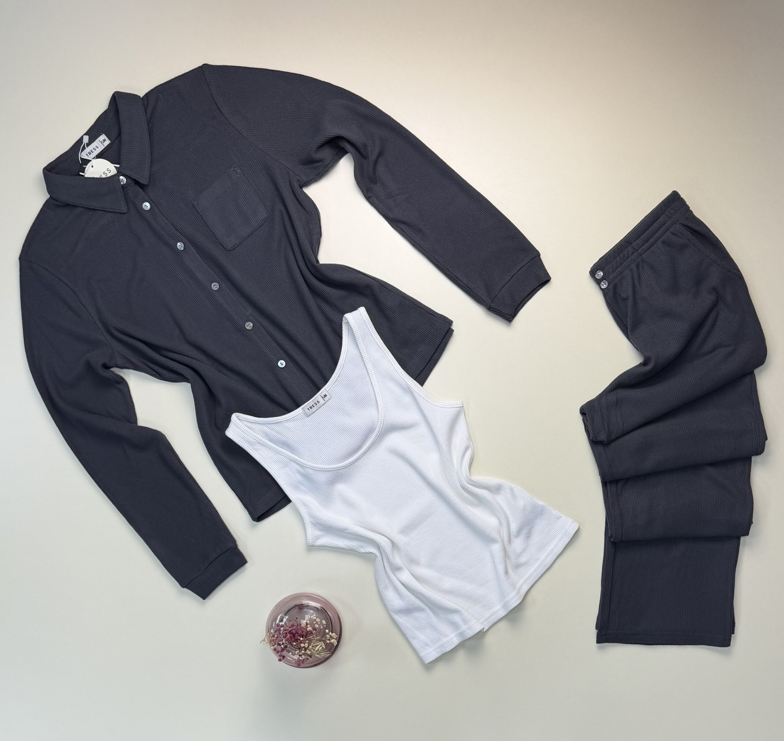 Pyjama 3 pcs boutonné "Gris"