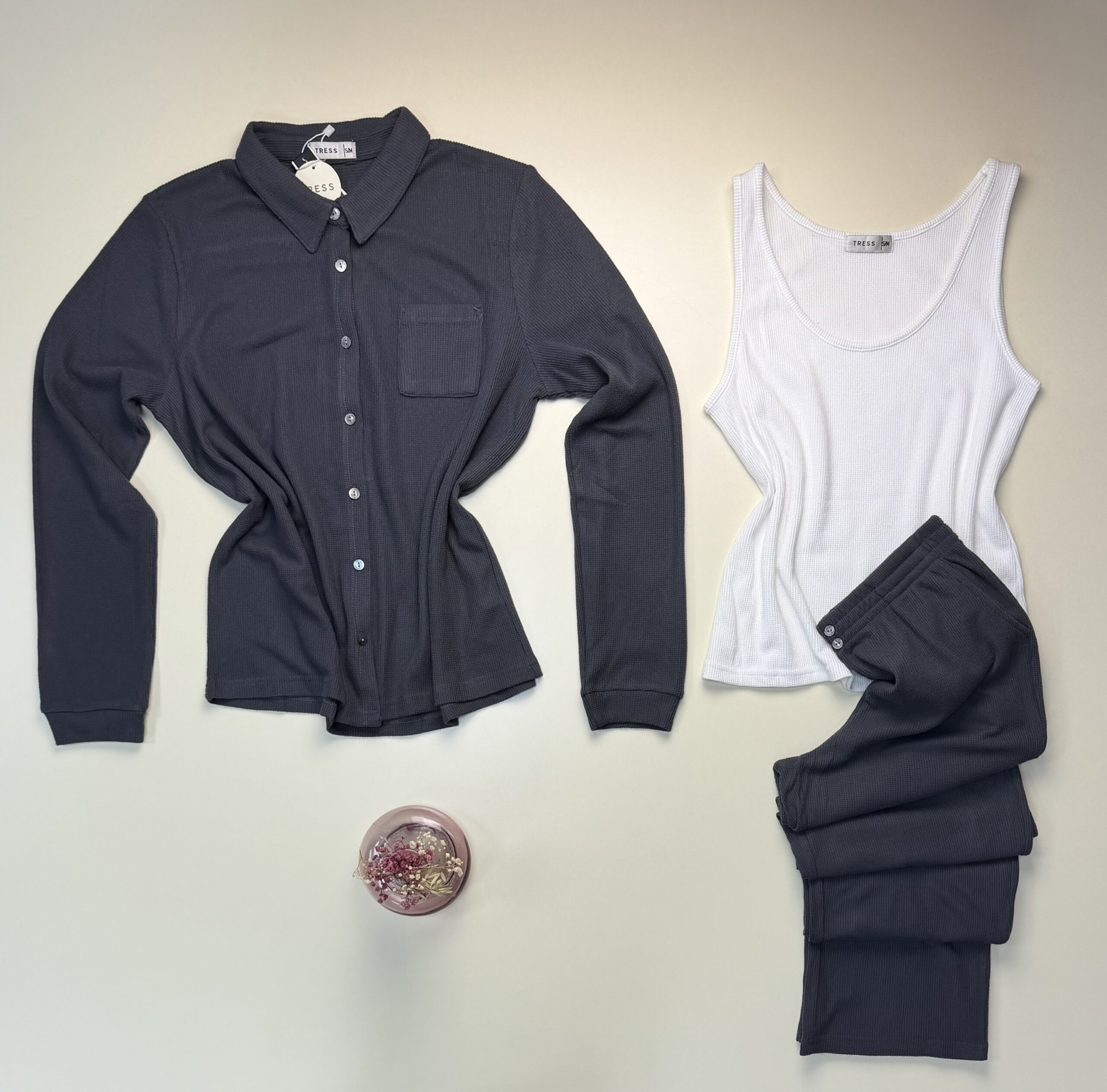 Pyjama 3 pcs boutonné "Gris" – Image 3