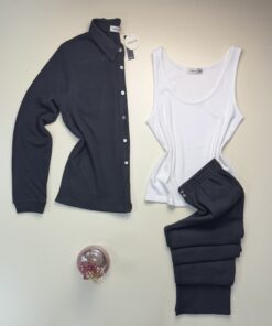 Alternative view of Pyjama 3 pcs boutonné "Gris"