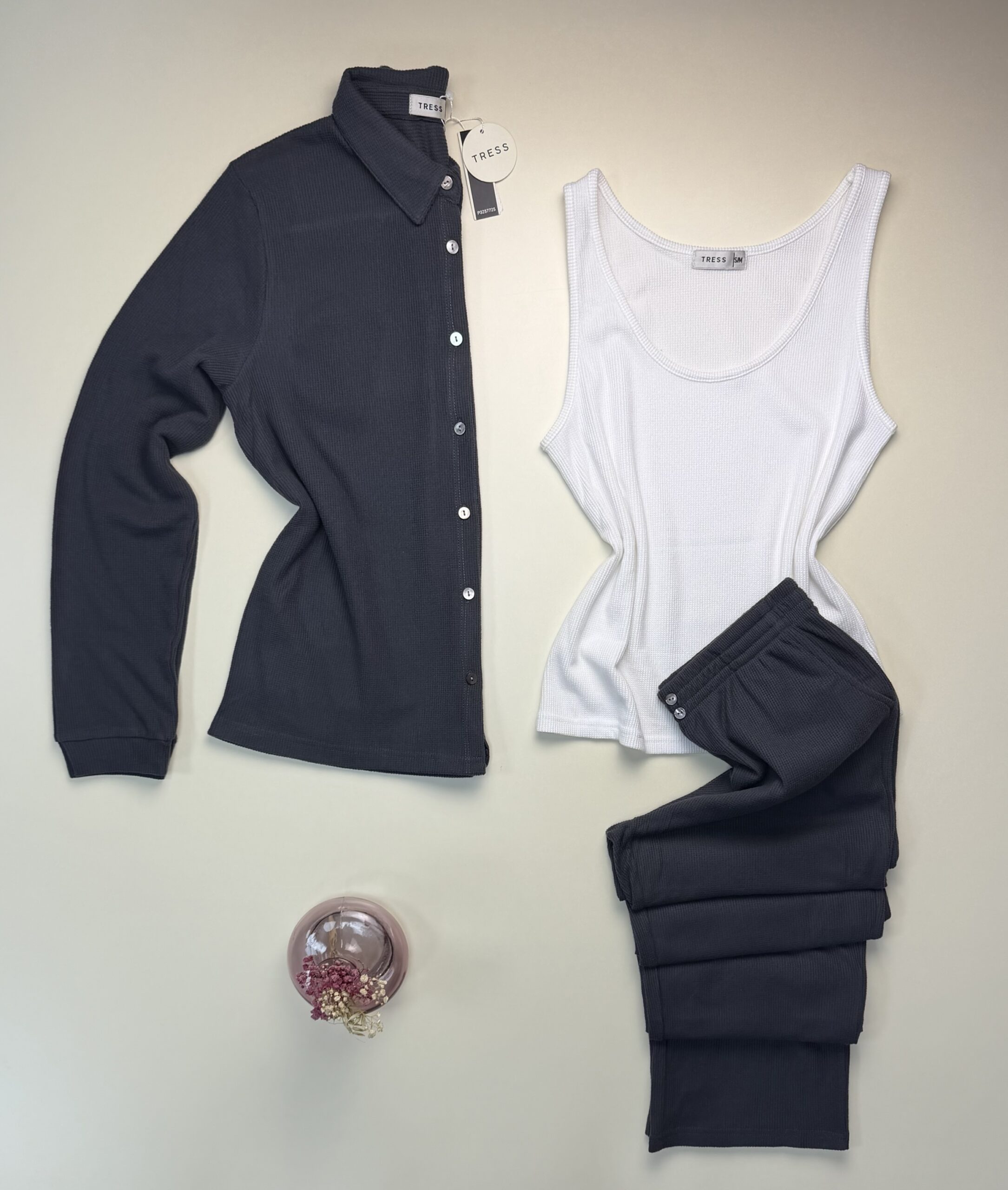 Pyjama 3 pcs boutonné "Gris" – Image 2