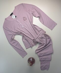 Pyjama pantalon haut manche longue " Rose "