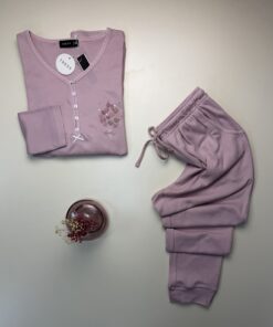 Alternative view of Pyjama pantalon haut manche longue " Rose "