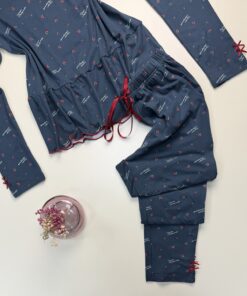 Alternative view of Pyjama pantalon haut manche longue " Bleu  "