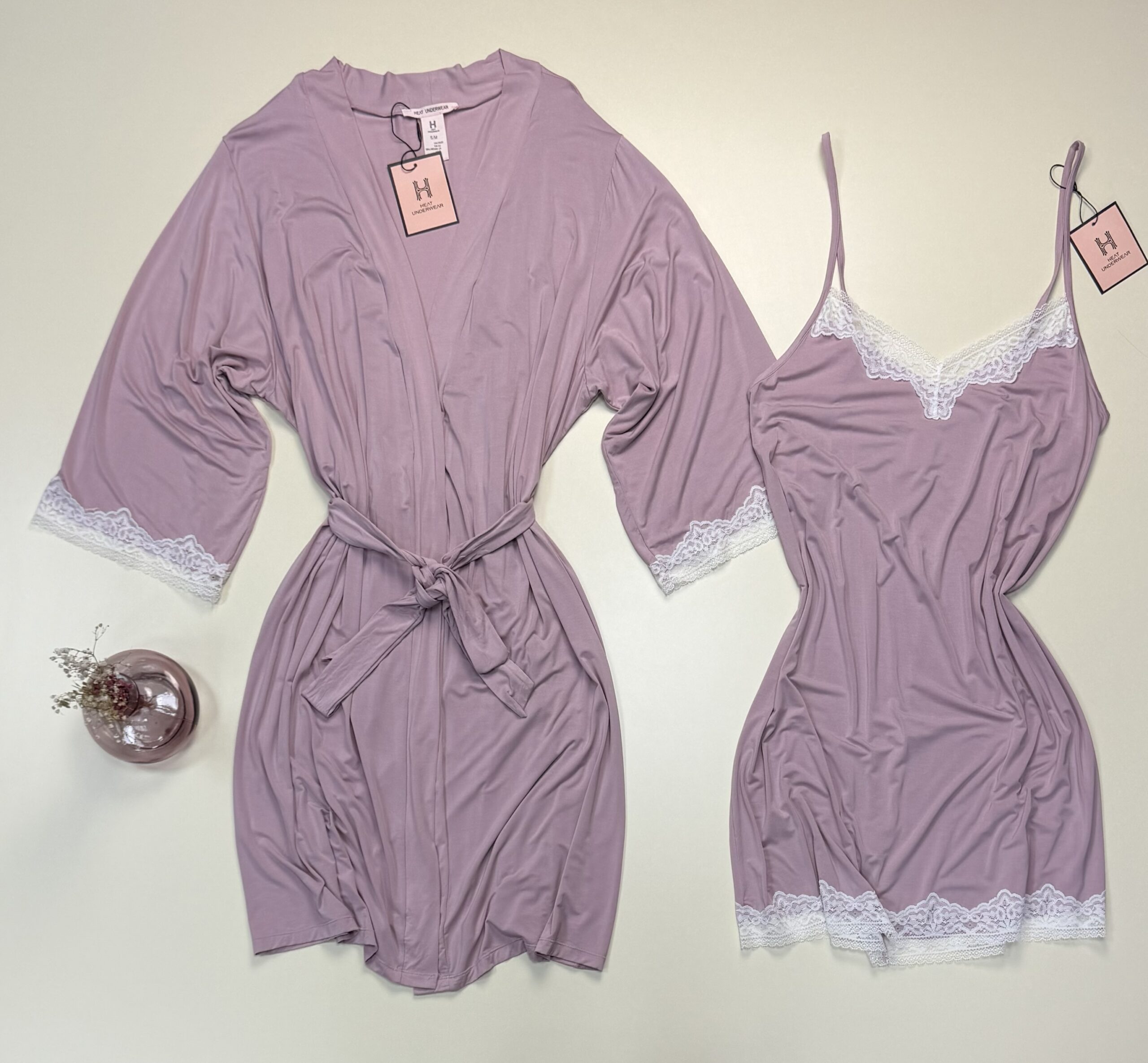 Ensemble nuisette peignoir "Bois de rose" – Image 4