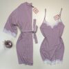 Ensemble nuisette peignoir "Bois de rose"