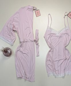 Ensemble nuisette peignoir "Rose"