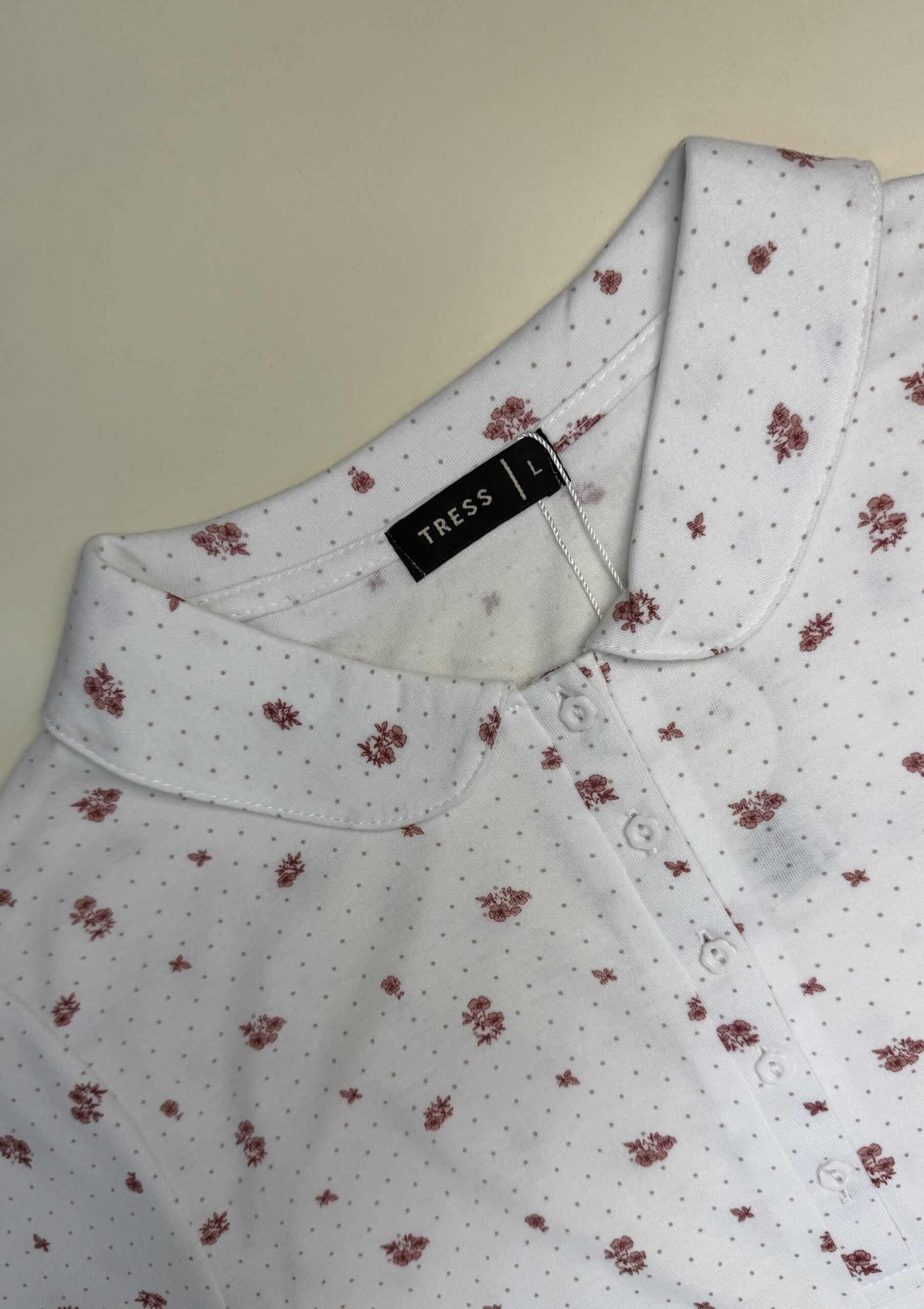 Pyjama pantalon haut manche longue boutonné " Blanc " – Image 3