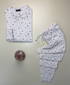 Alternative view of Pyjama pantalon haut manche longue boutonné " Blanc "