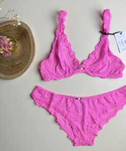 Alternative view of Ensemble 2 pcs Primark en dentelle  "Fushia"