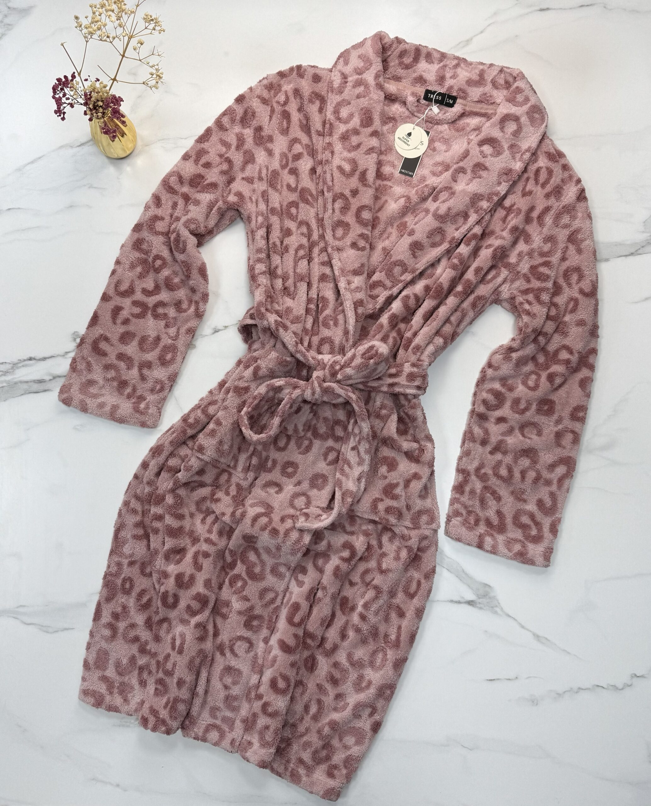 Robe de chambre - Tress - léopard rose