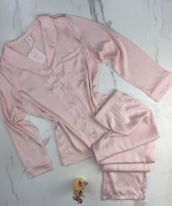 Pyjama boutonné en satin " Rose "