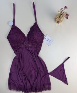 Nuisette + Bas H " aubergine"