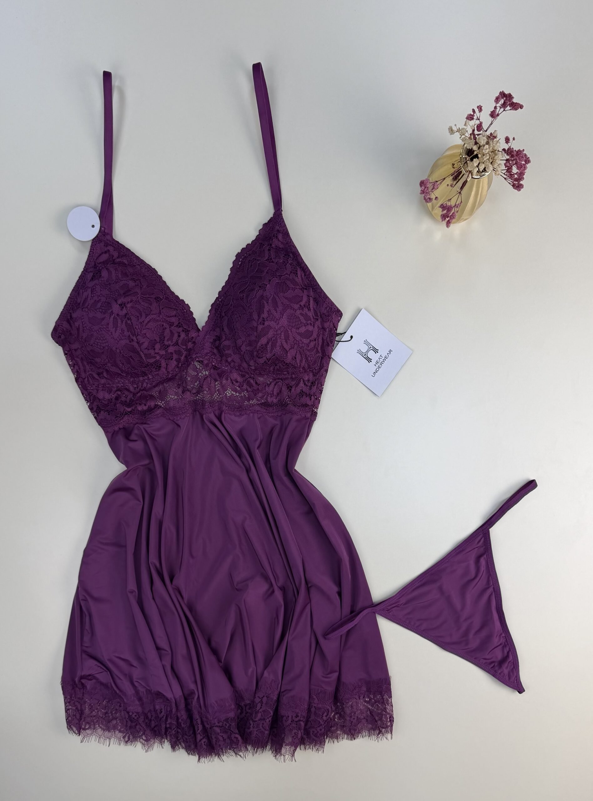 Nuisette + Bas H " aubergine"