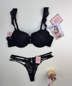 Alternative view of Ensemble 2pcs H push up "Noir"