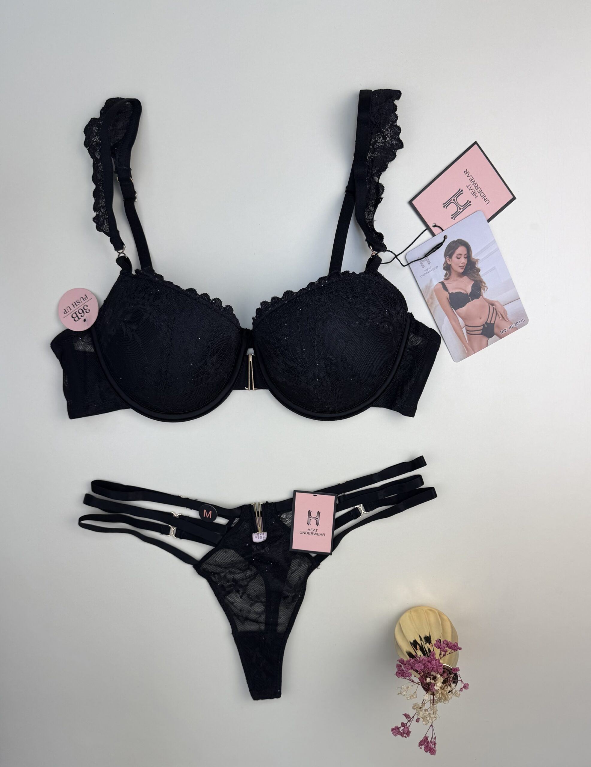 Ensemble 2pcs H push up "Noir" – Image 2