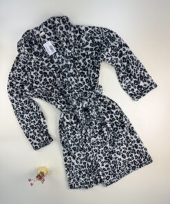 Robe de chambre Sans Capuche " Léopard gris"