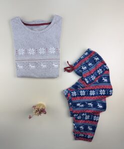 Alternative view of Pyjama Manche Longue Flocon de neige "Gris"