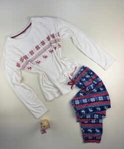 Pyjama Manche Longue Flocon de neige "Blanc cassé"
