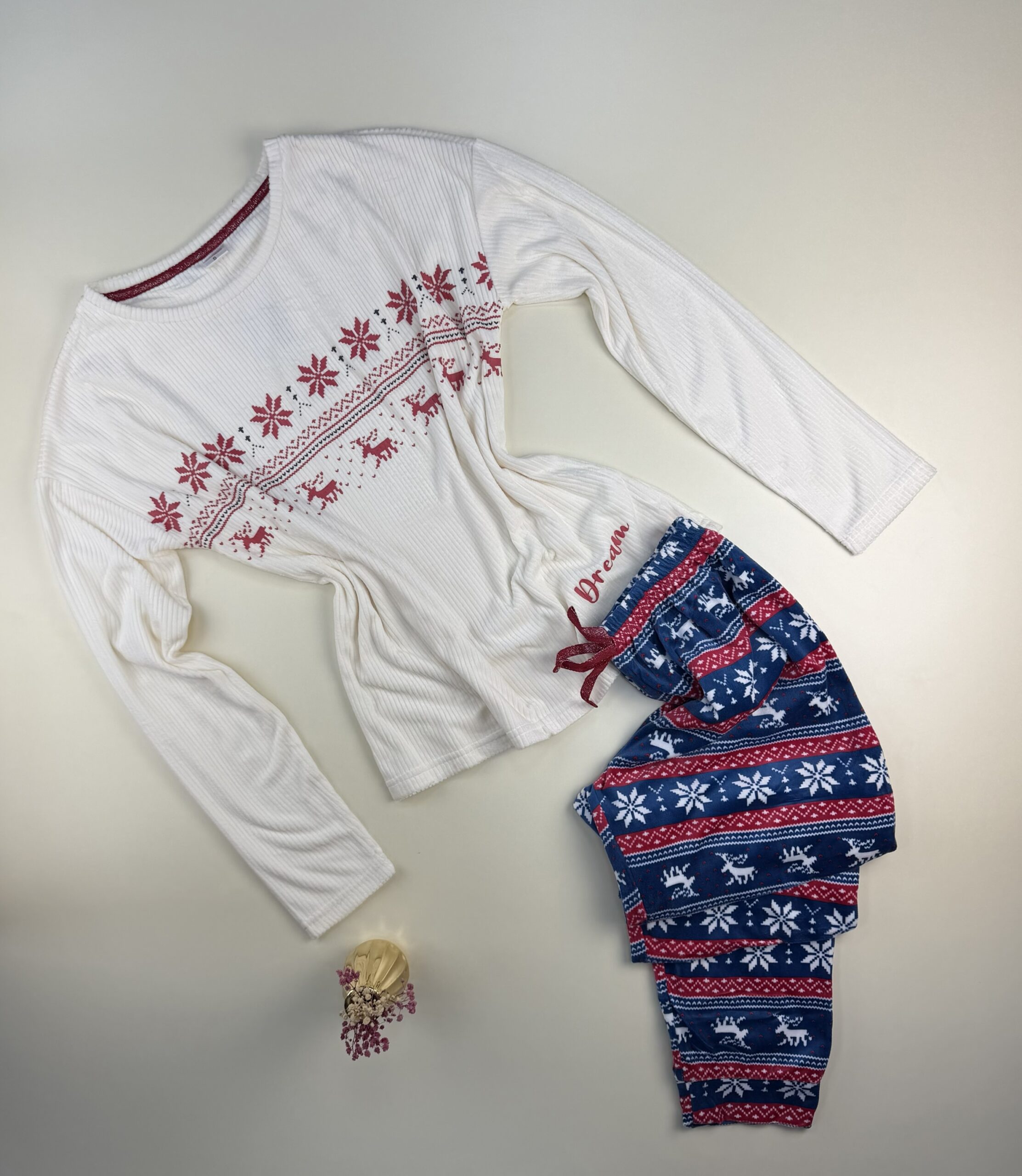 Pyjama Manche Longue Flocon de neige "Blanc cassé"